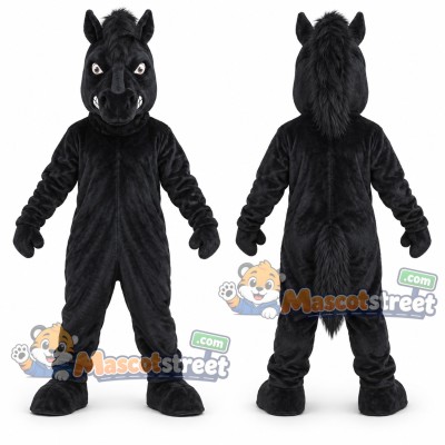 Black Horse Mascot Costume Black Horse Mascot Costume