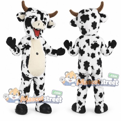 Black and White Cow Mascot Costume