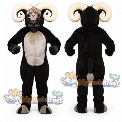 Black Ram Mascot Costume Black Ram Mascot Costume
