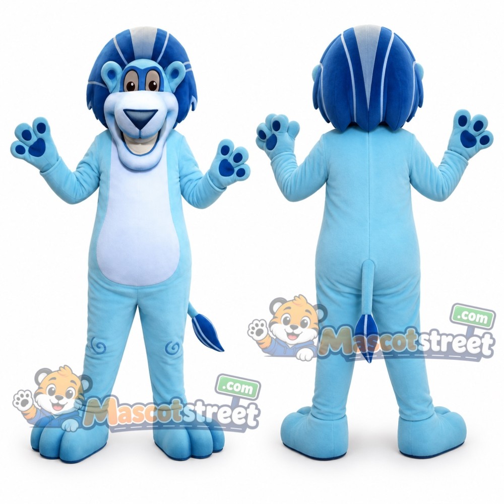 Blue Lion Mascot Costume Blue Lion Mascot Costume
