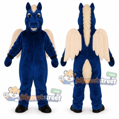 Blue Pegasus Mascot Costume Blue Pegasus Mascot Costume