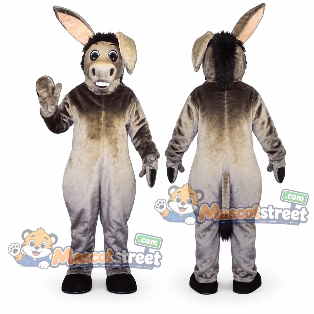 Gray Donkey Mascot Costume Gray Donkey Mascot Costume