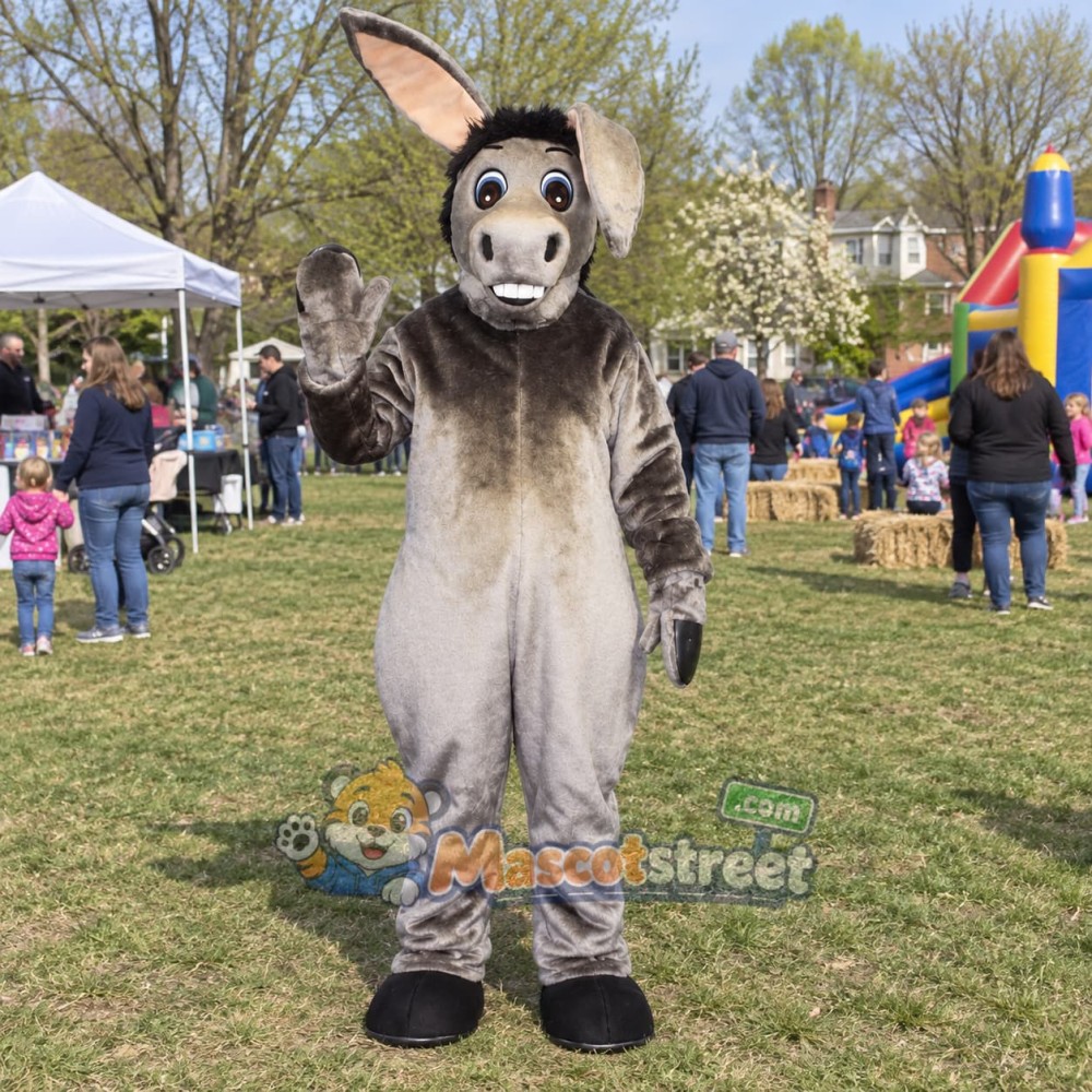 Gray Donkey Mascot Costume Gray Donkey Mascot Costume