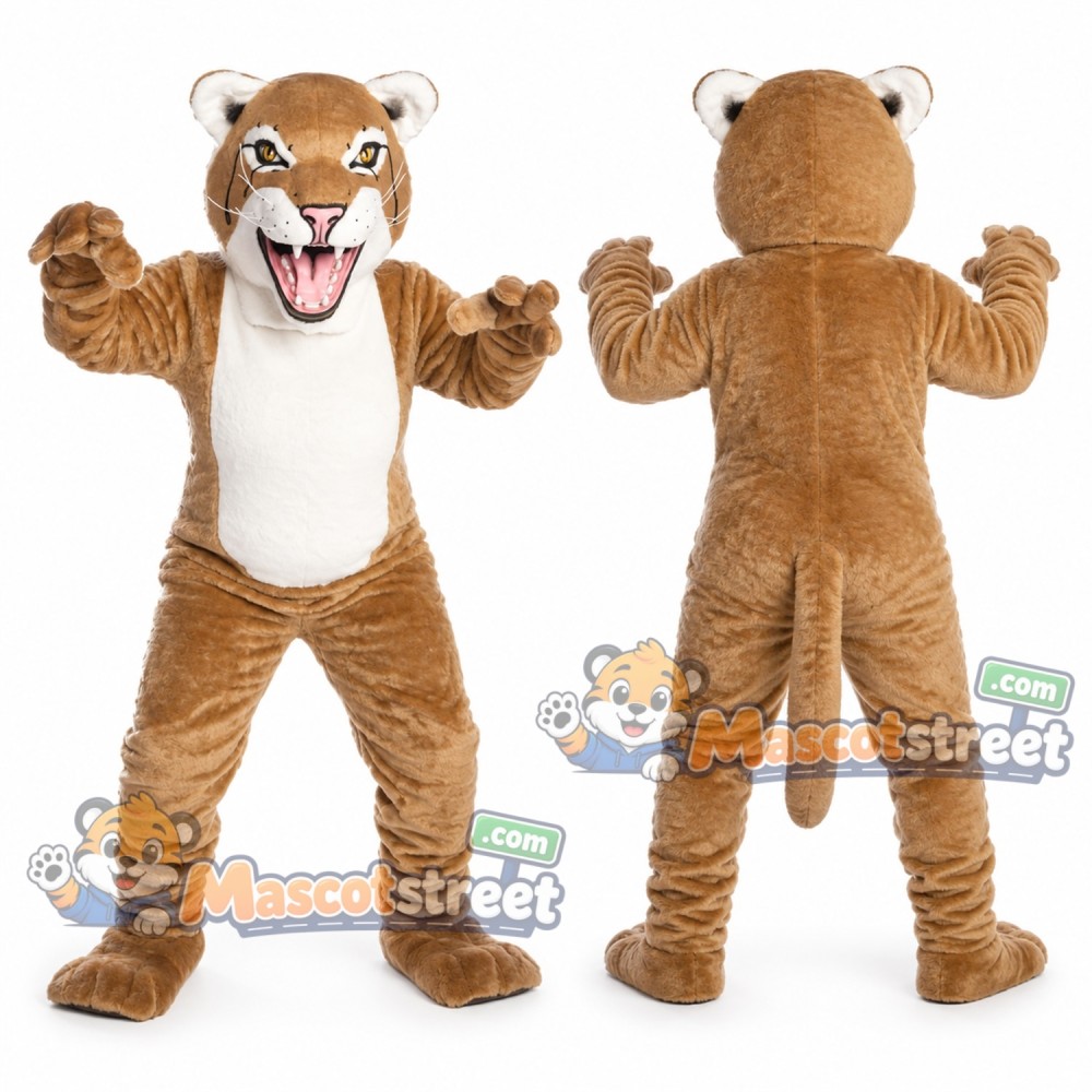Brown Bobcat Mascot Costume Brown Bobcat Mascot Costume