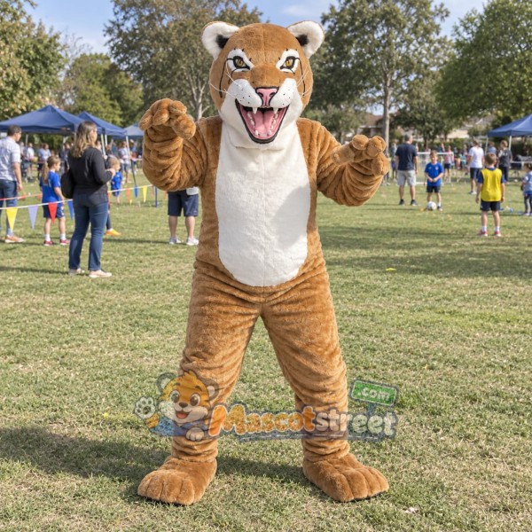 Brown Bobcat Mascot Costume