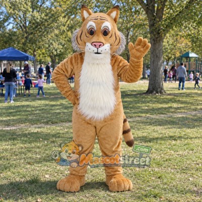 Brown Bobcat Mascot Costume Brown Bobcat Mascot Costume