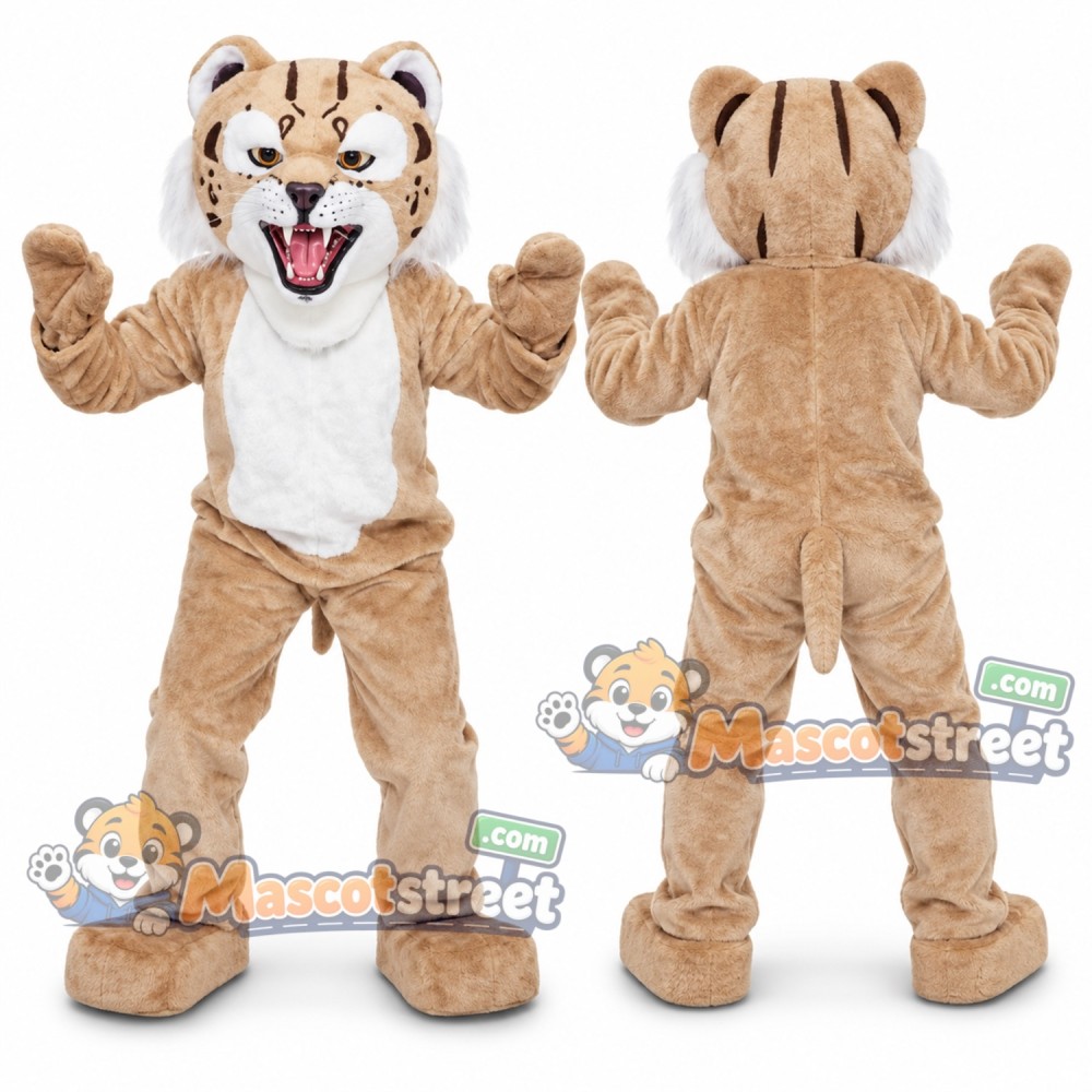 Tan Bobcat Mascot Costume Tan Bobcat Mascot Costume