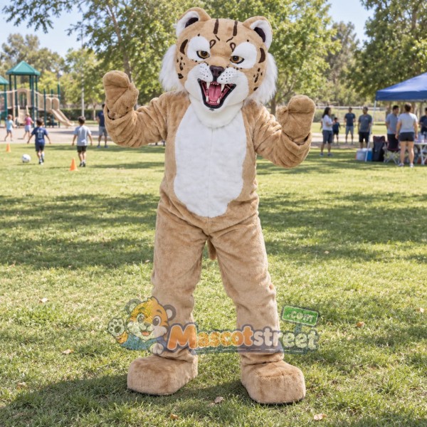 Tan Bobcat Mascot Costume Tan Bobcat Mascot Costume
