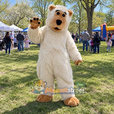 Cream Bear Mascot Costume