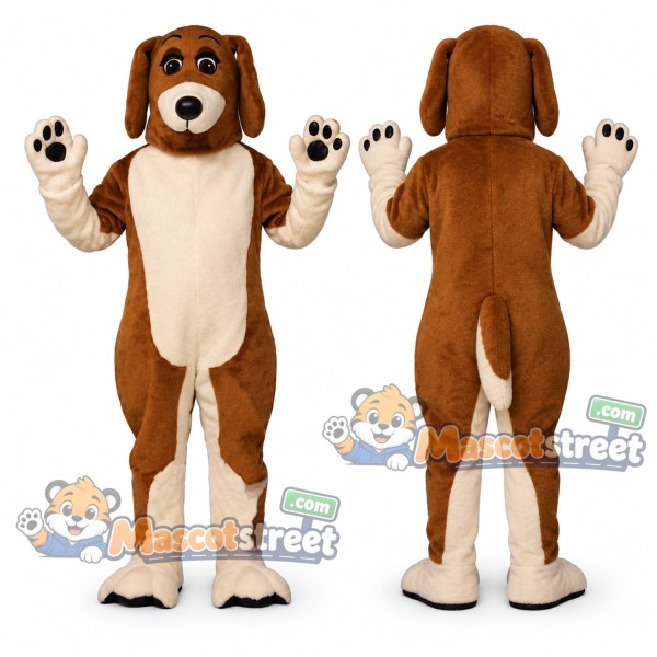 Brown and White Dog Mascot Costume