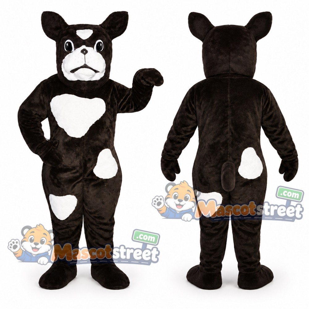 Black and White Boxer Dog Mascot Costume