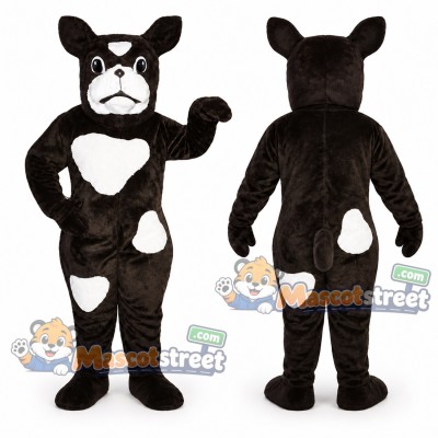 Black and White Boxer Dog Mascot Costume