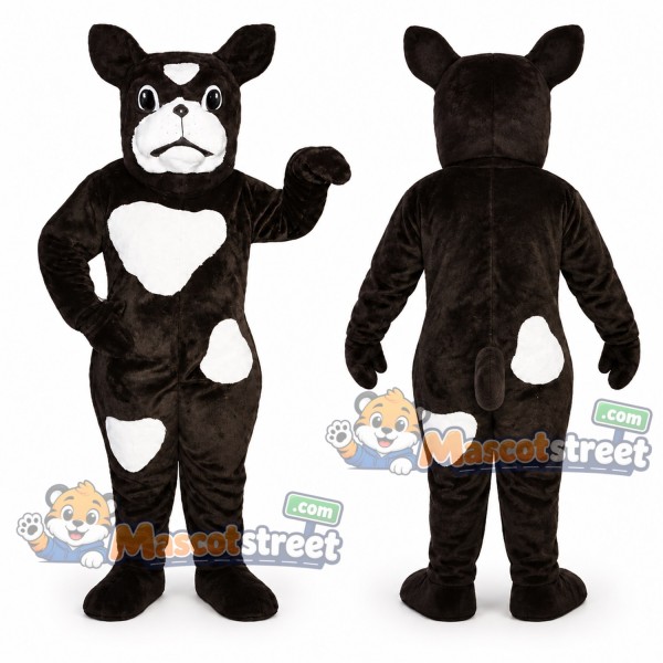 Black and White Boxer Dog Mascot Costume