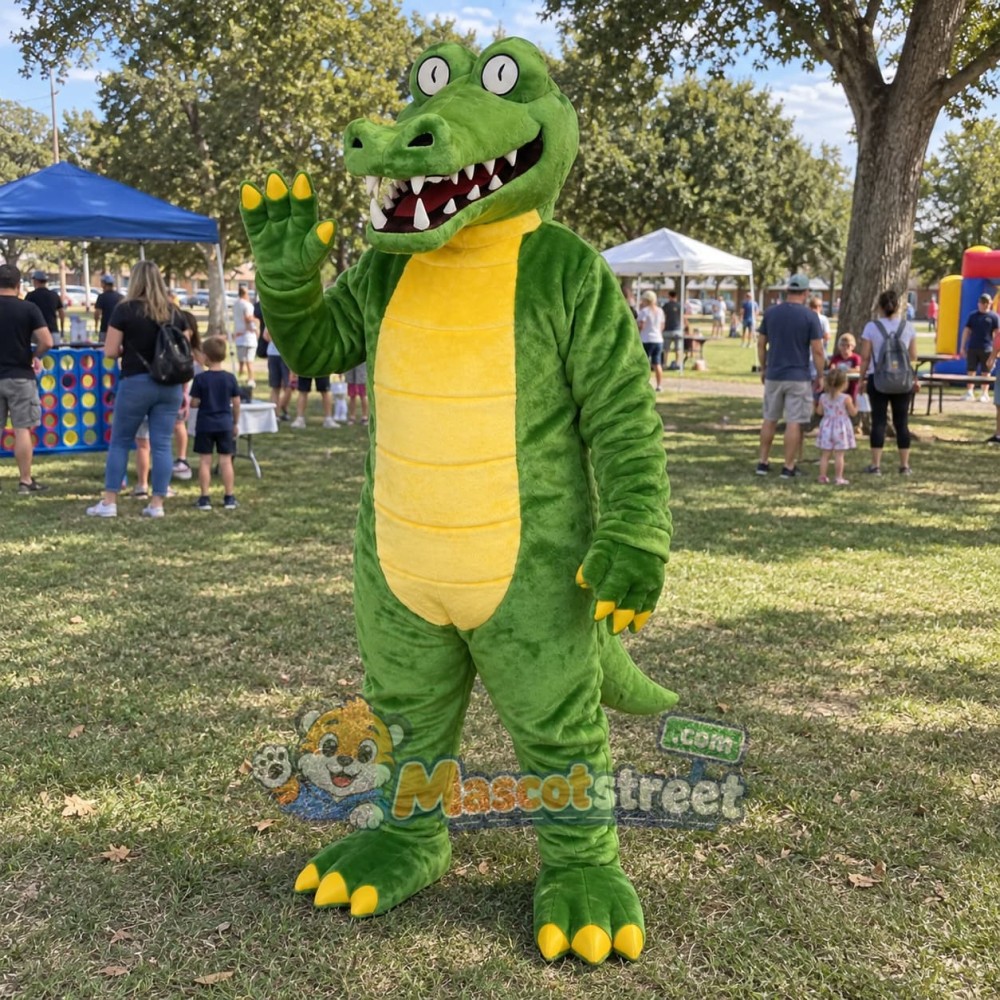 Green Crocodile Mascot Costume Green Crocodile Mascot Costume