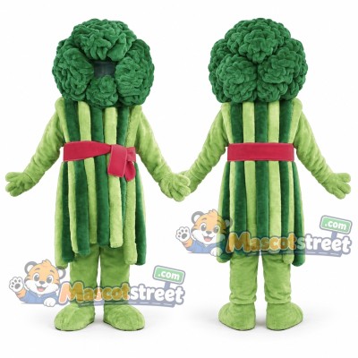 Broccoli Mascot Costume with Red Belt