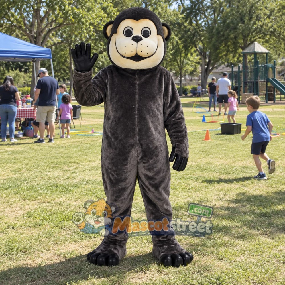 Black Chimpanzee Mascot Costume Black Chimpanzee Mascot Costume
