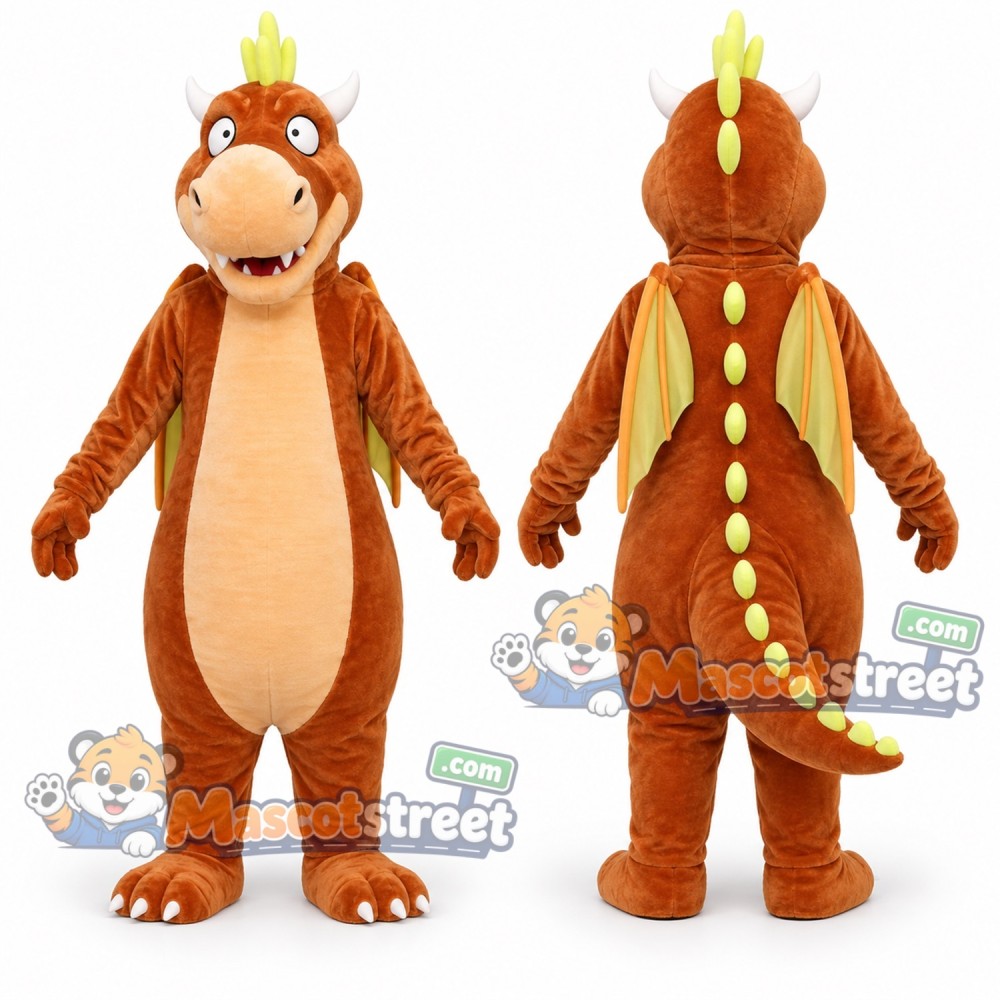 Brown Dragon Mascot Costume Brown Dragon Mascot Costume