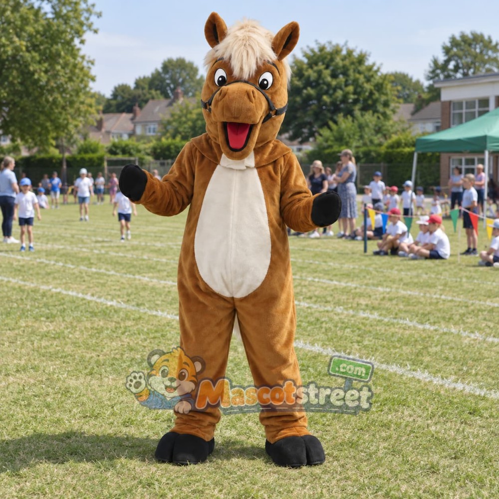 Brown Horse Mascot Costume Brown Horse Mascot Costume