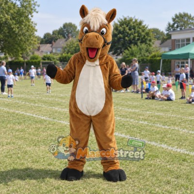 Brown Horse Mascot Costume Brown Horse Mascot Costume