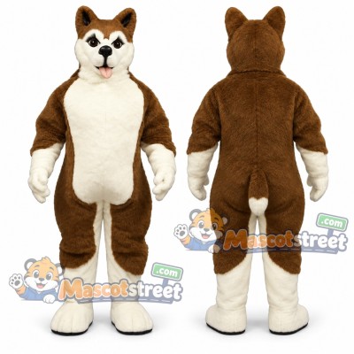 Brown and White Husky Mascot Costume Brown and White Husky Mascot Costume