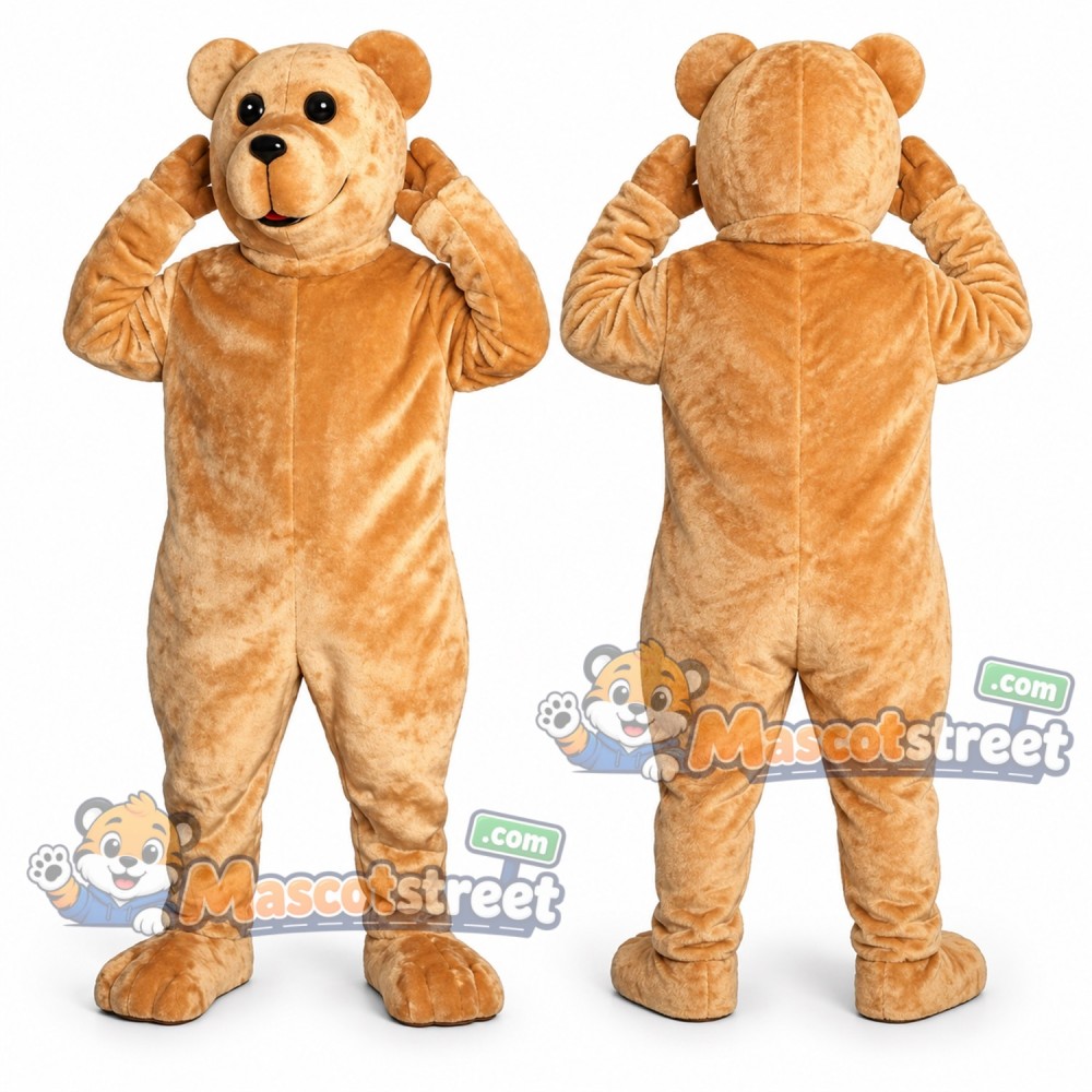 Tan Bear Mascot Costume