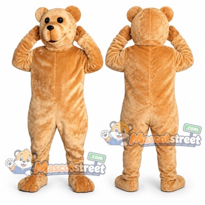 Tan Bear Mascot Costume