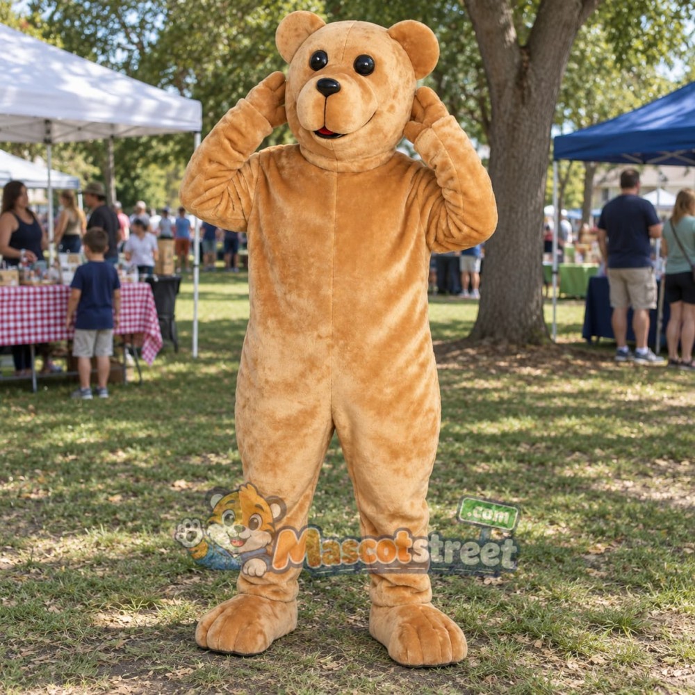 Tan Bear Mascot Costume