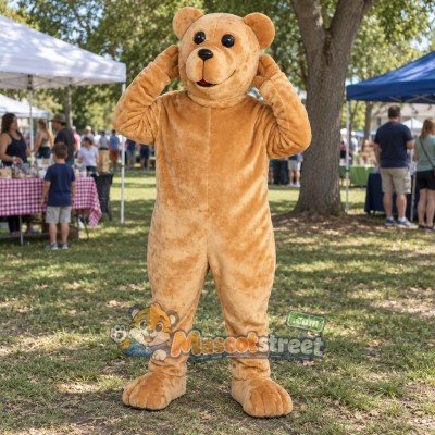 Tan Bear Mascot Costume