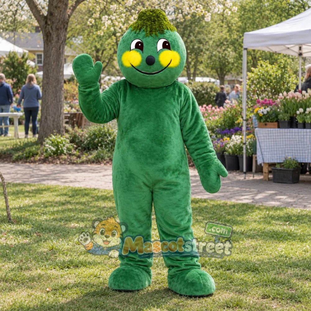 Green Brussels Sprout Mascot Costume Green Brussels Sprout Mascot Costume