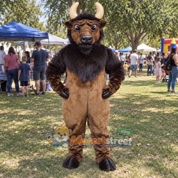 Brown Buffalo Mascot Costume
