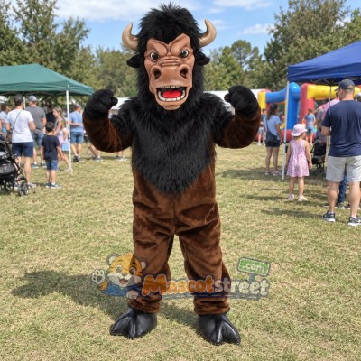 Brown Buffalo Mascot Costume Brown Buffalo Mascot Costume