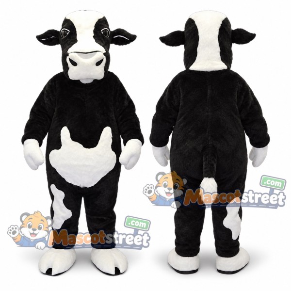 Black and White Bull Mascot Costume