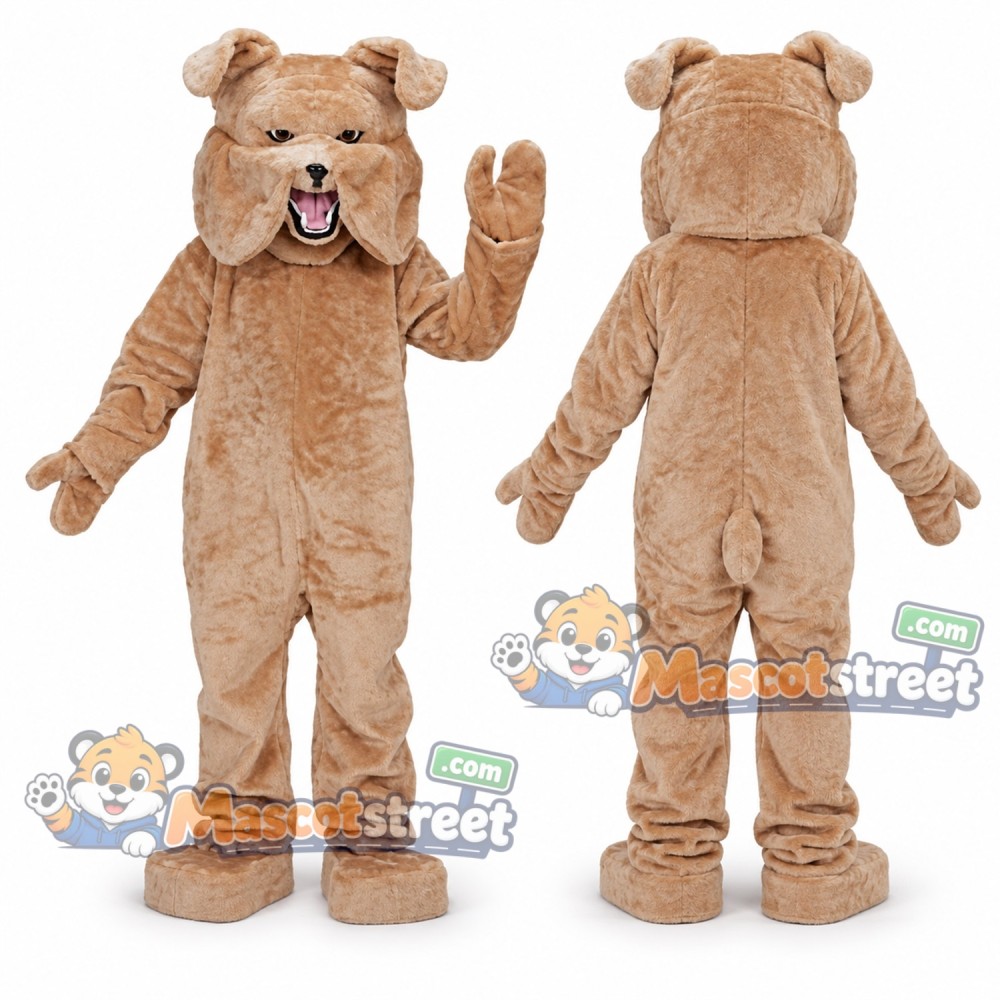 Tan Bulldog Mascot Costume Tan Bulldog Mascot Costume