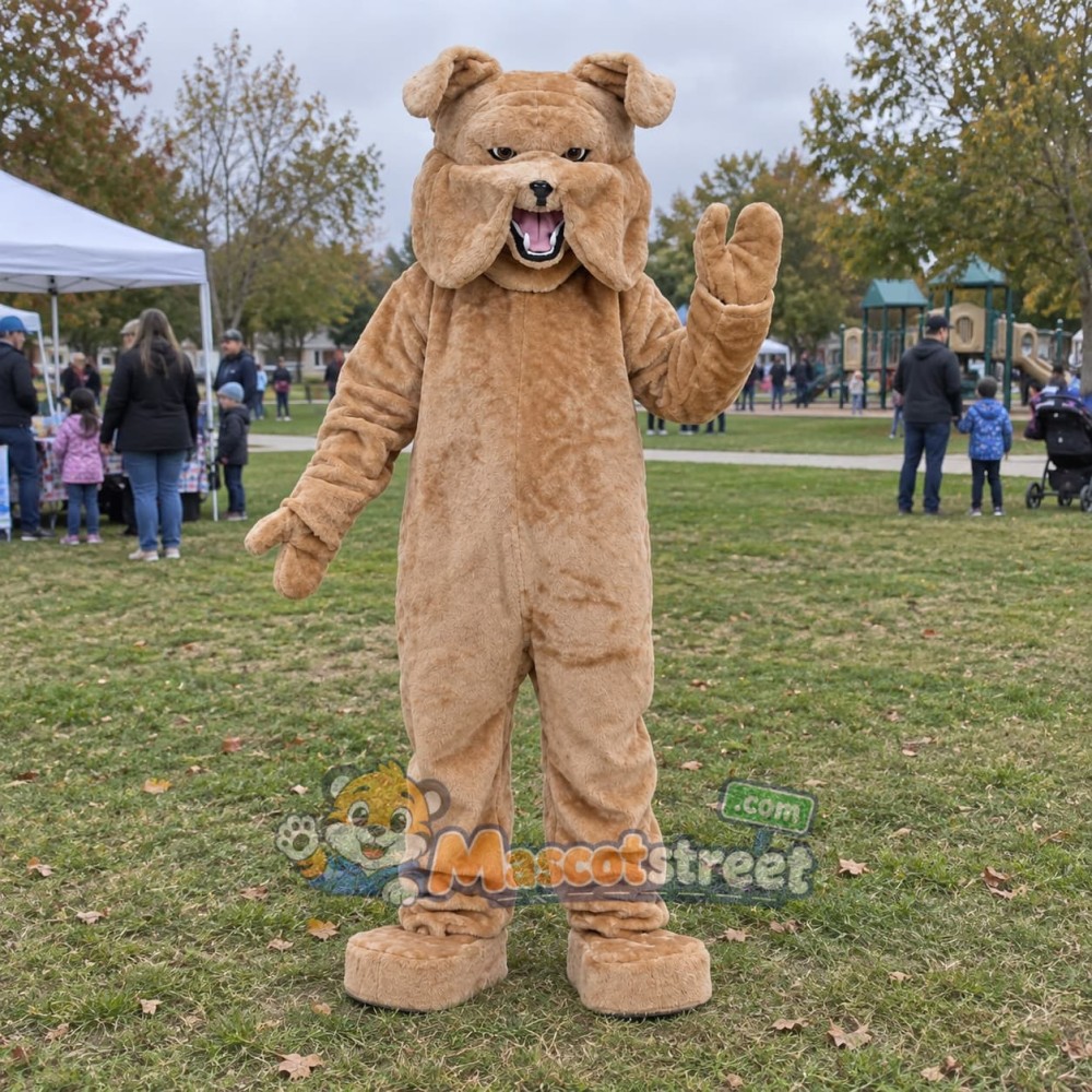 Tan Bulldog Mascot Costume Tan Bulldog Mascot Costume