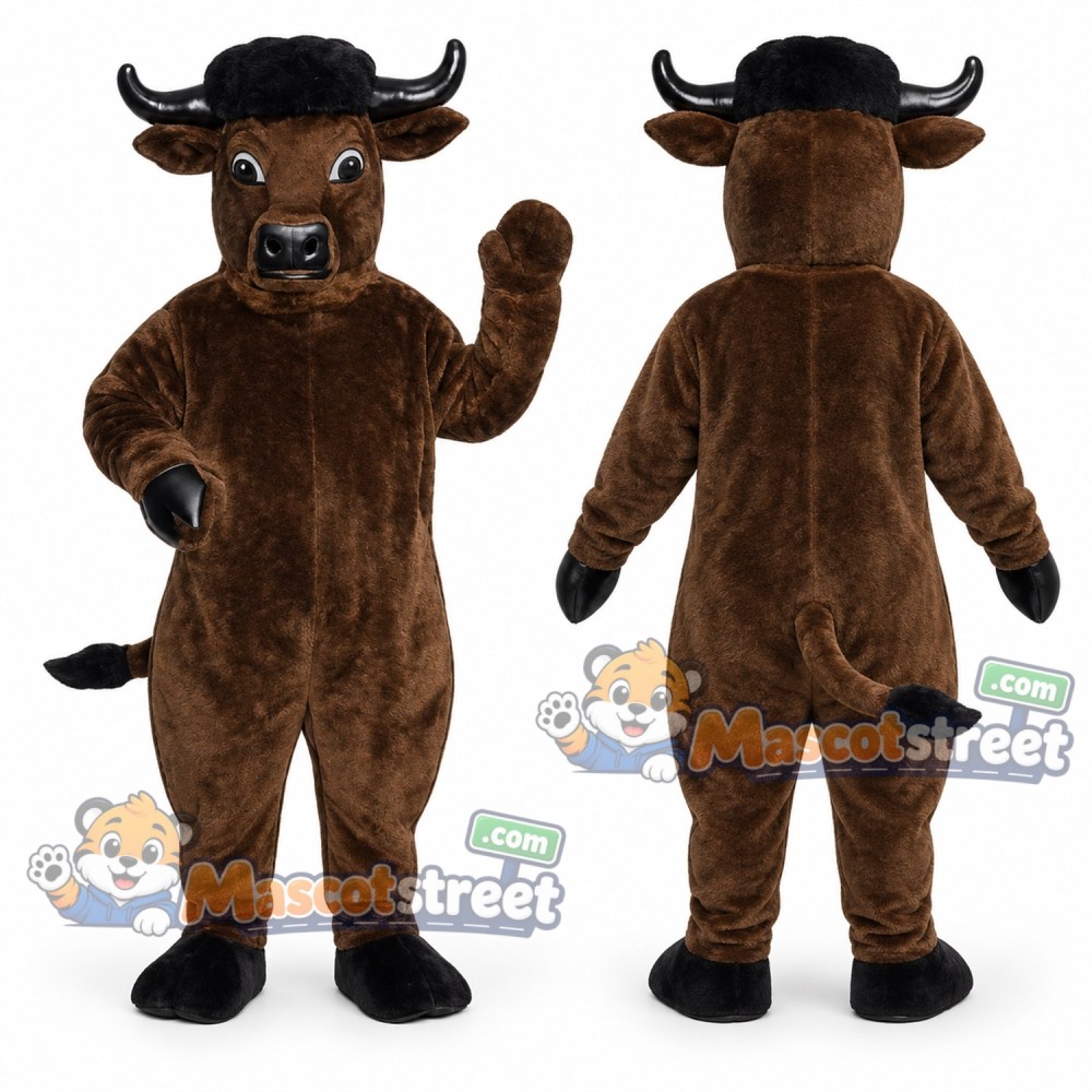 Brown Bull Mascot Costume