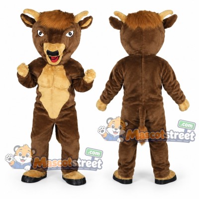Brown Bull Mascot Costume