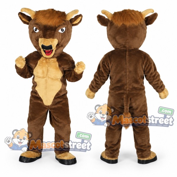 Brown Bull Mascot Costume