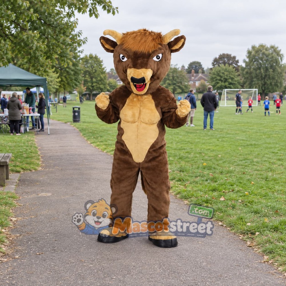 Brown Bull Mascot Costume