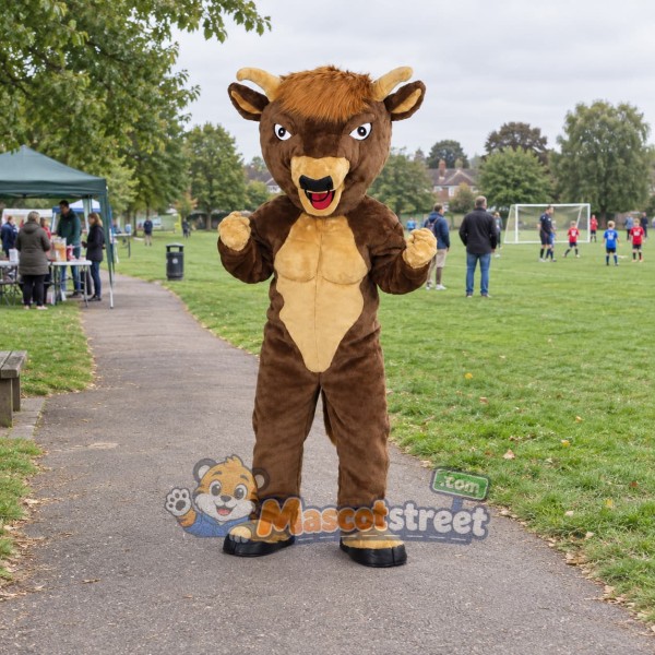 Brown Bull Mascot Costume