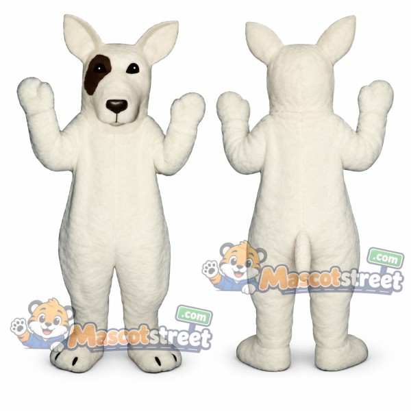 White Bull Terrier Mascot Costume