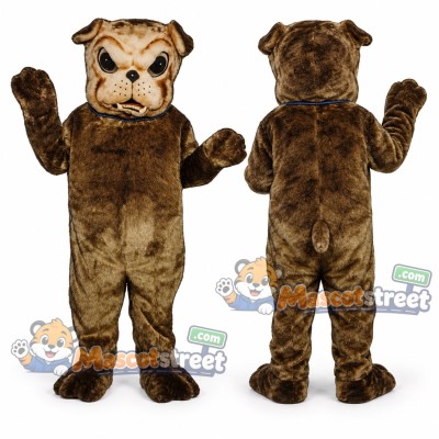 Brown Bulldog Mascot Costume