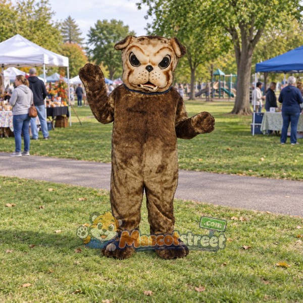 Brown Bulldog Mascot Costume Brown Bulldog Mascot Costume