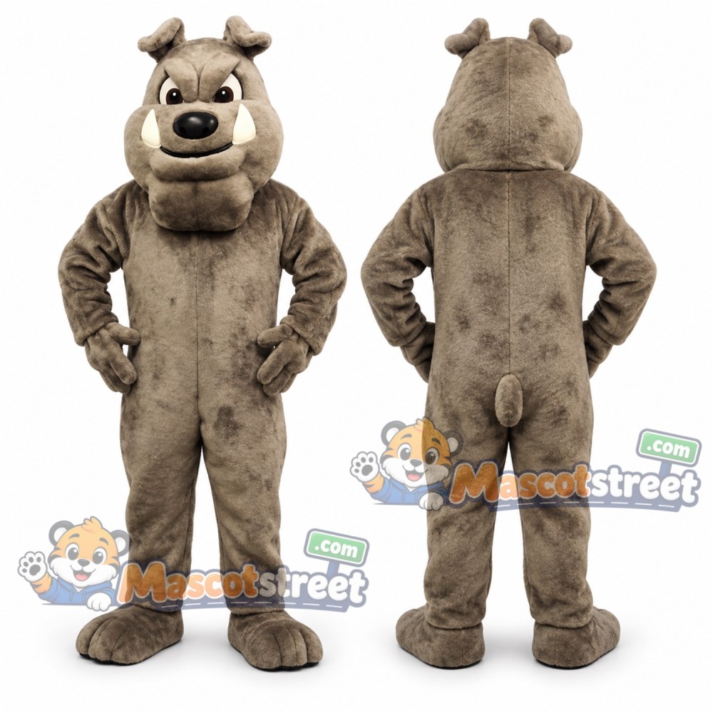Gray Bulldog Mascot Costume Gray Bulldog Mascot Costume