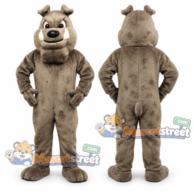Gray Bulldog Mascot Costume Gray Bulldog Mascot Costume
