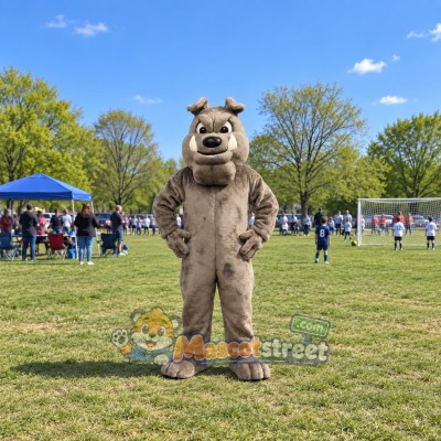 Gray Bulldog Mascot Costume Gray Bulldog Mascot Costume