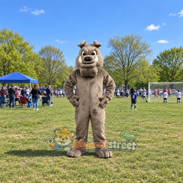 Gray Bulldog Mascot Costume