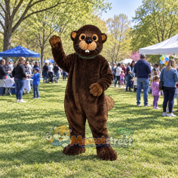 Brown Beaver Mascot Costume