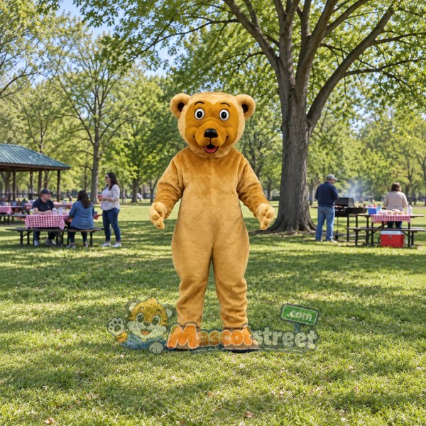 Tan Bear Mascot Costume