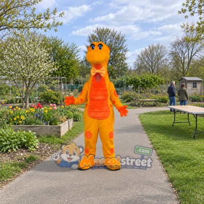 Orange Dragon Mascot Costume Orange Dragon Mascot Costume