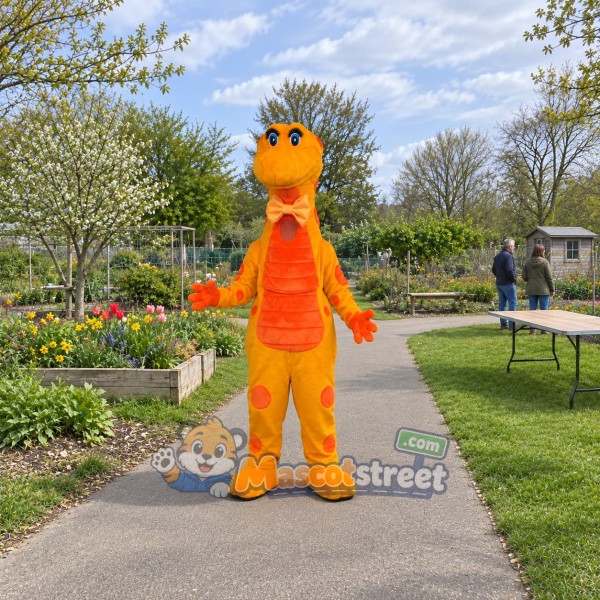 Orange Dragon Mascot Costume